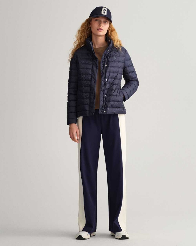 Gant Light Down Women's Jackets Evening Blue | NRBEF-9416