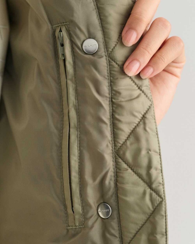 Gant Light Down Women's Jackets Green | AFLOU-5429