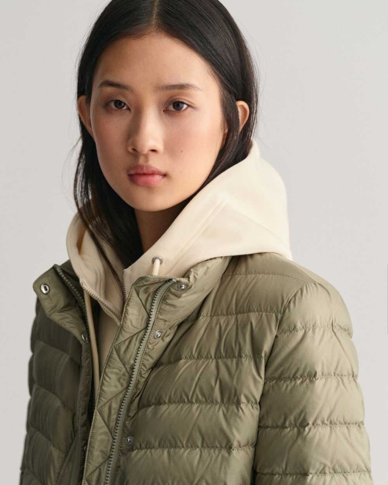 Gant Light Down Women's Jackets Green | AFLOU-5429