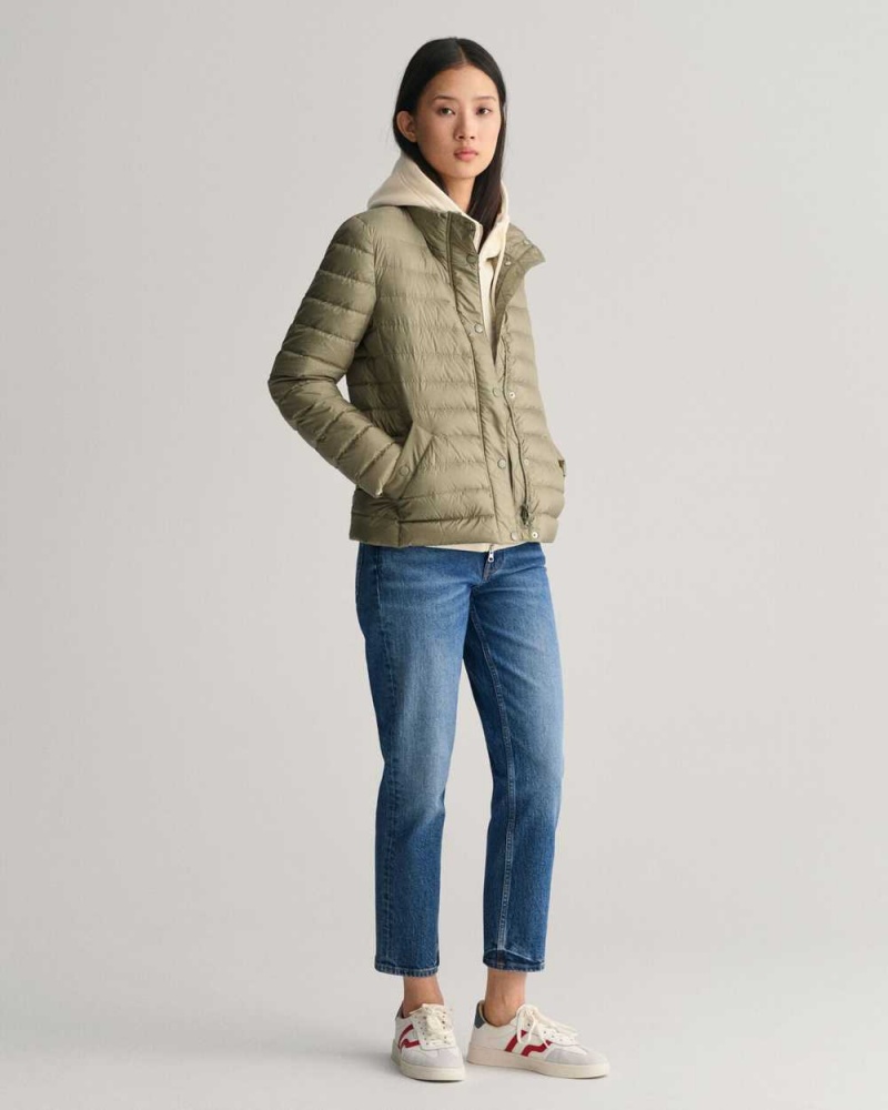 Gant Light Down Women's Jackets Green | AFLOU-5429