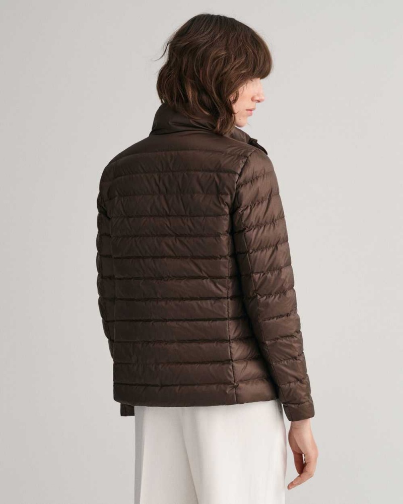 Gant Light Down Women's Jackets Rich Brown | UJPIN-1682