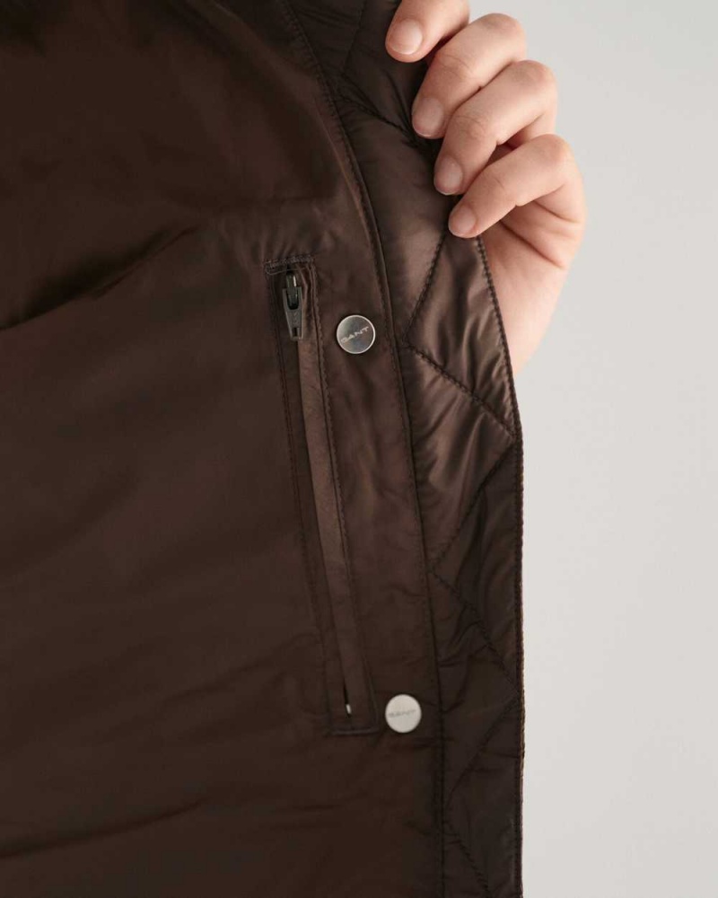 Gant Light Down Women's Jackets Rich Brown | UJPIN-1682