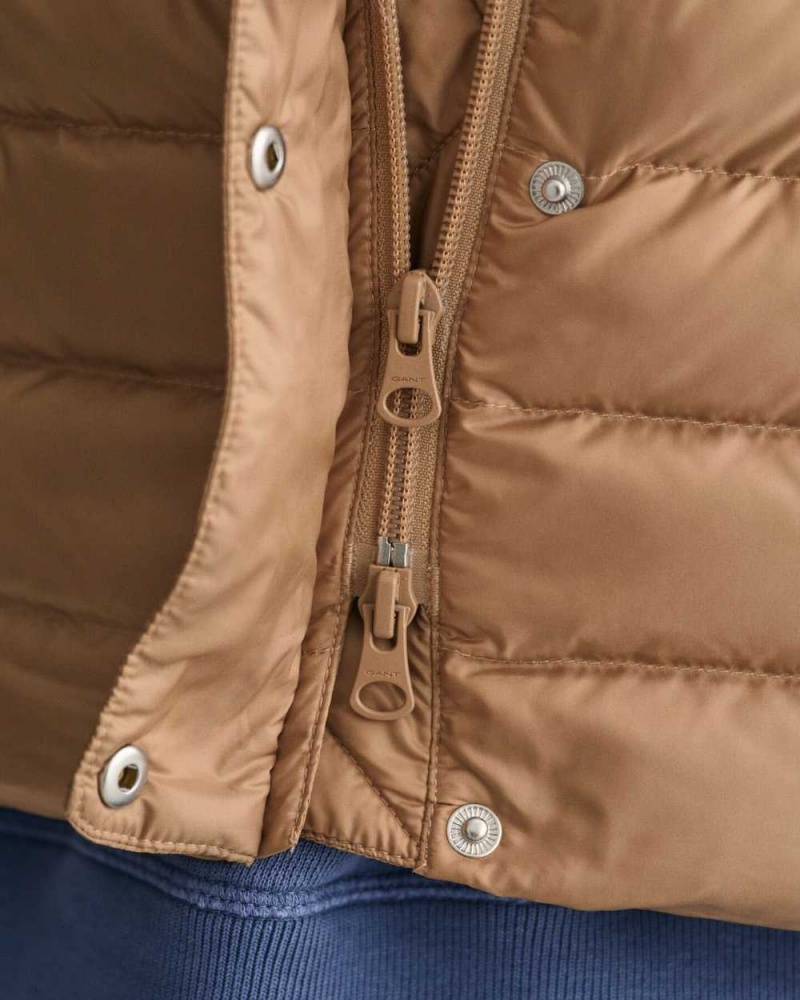 Gant Light Down Women's Jackets Warm Khaki | LHECT-1573