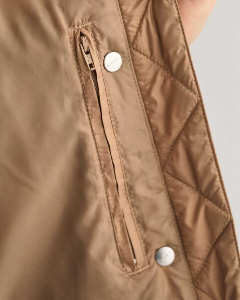 Gant Light Down Women's Jackets Warm Khaki | LHECT-1573