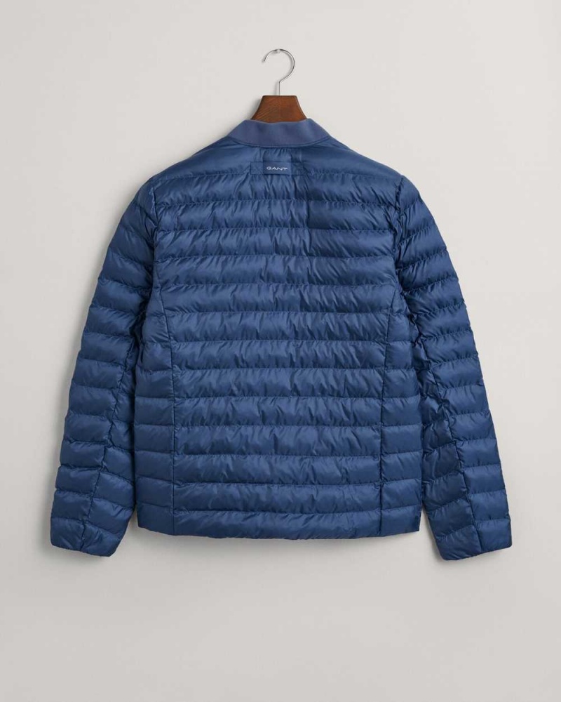 Gant Light Padded Bomber Men's Jackets Dusty Blue Sea | WMZRC-9451