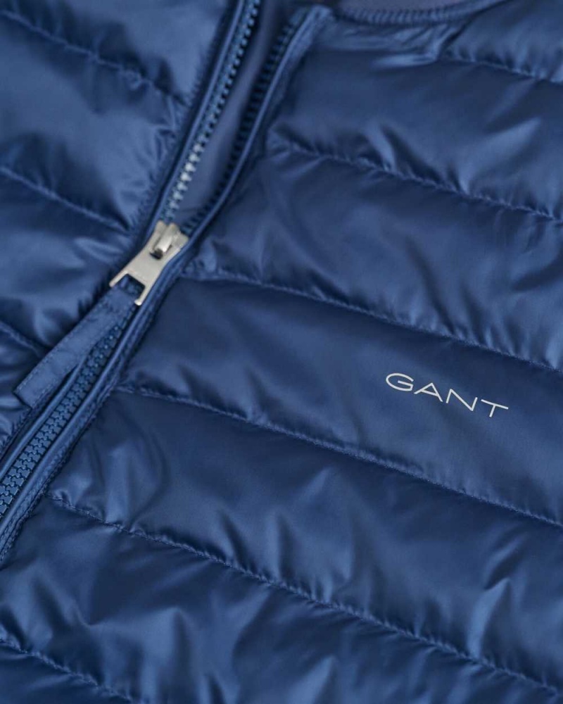 Gant Light Padded Bomber Men's Jackets Dusty Blue Sea | WMZRC-9451