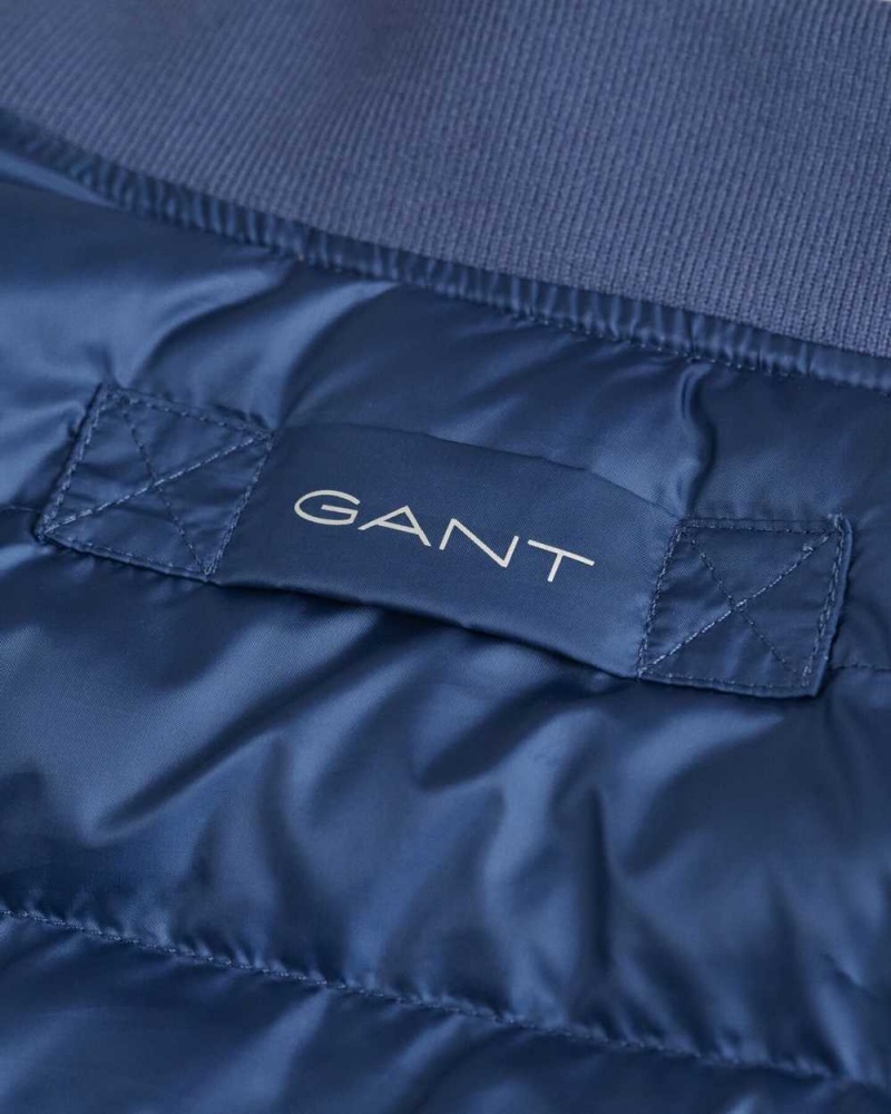 Gant Light Padded Bomber Men's Jackets Dusty Blue Sea | WMZRC-9451