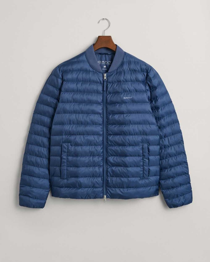 Gant Light Padded Bomber Men\'s Jackets Dusty Blue Sea | WMZRC-9451