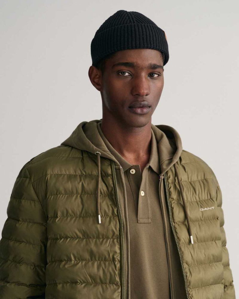 Gant Light Padded Bomber Men's Jackets Juniper Green | YQTUS-3821