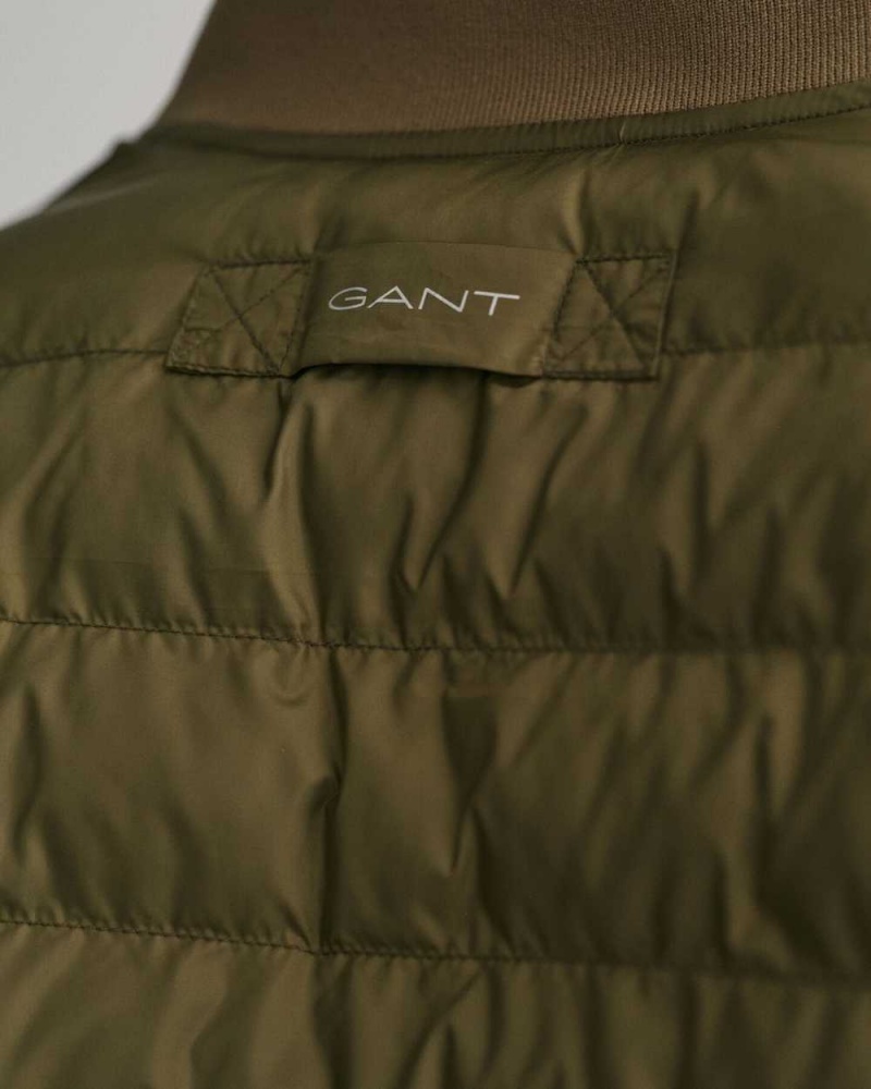 Gant Light Padded Bomber Men's Jackets Juniper Green | YQTUS-3821