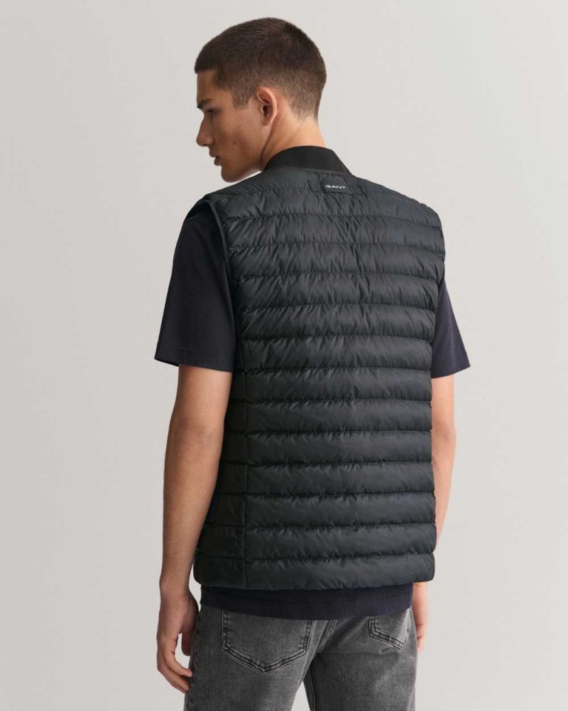 Gant Light Padded Bomber Men's Vest Black | JFKAE-0289