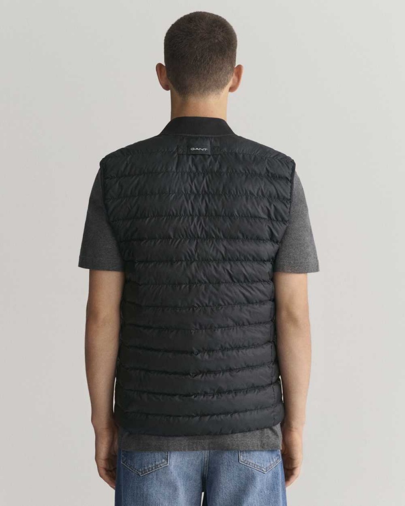 Gant Light Padded Bomber Men's Vest Black | JFKAE-0289