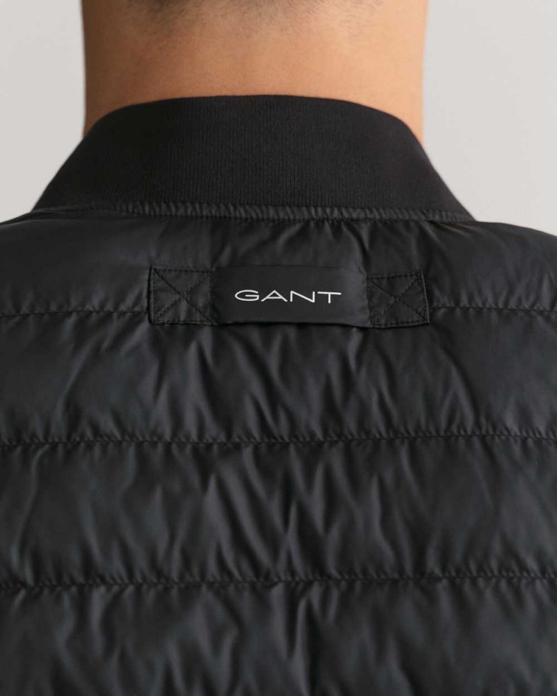 Gant Light Padded Bomber Men's Vest Black | JFKAE-0289