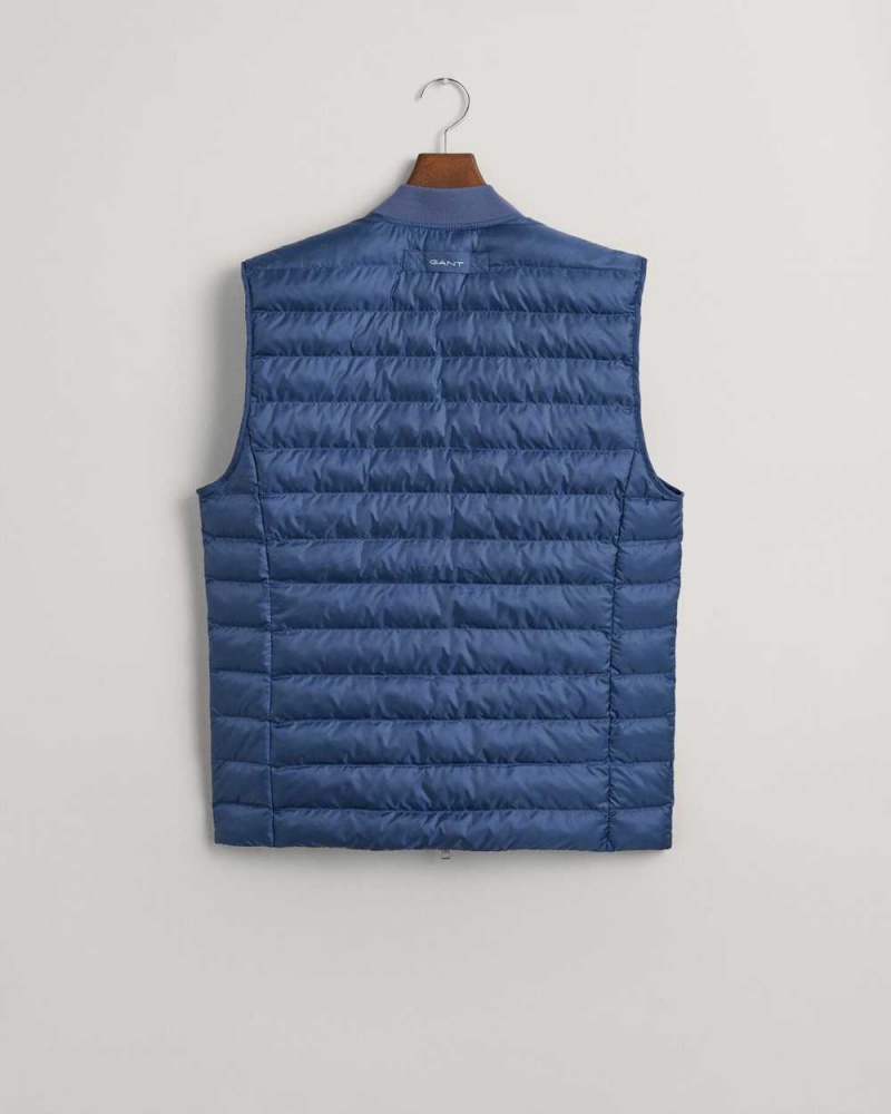 Gant Light Padded Bomber Men's Vest Dusty Blue Sea | QTRIZ-3578