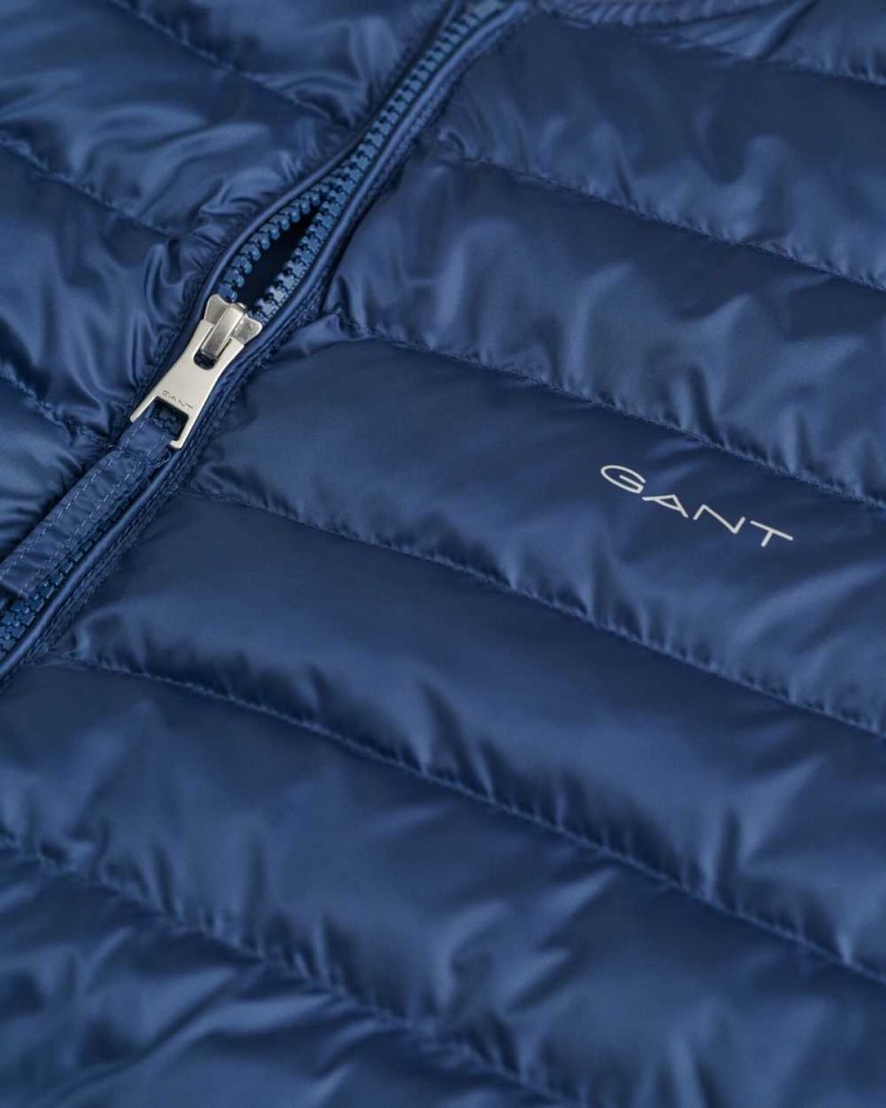 Gant Light Padded Bomber Men's Vest Dusty Blue Sea | QTRIZ-3578