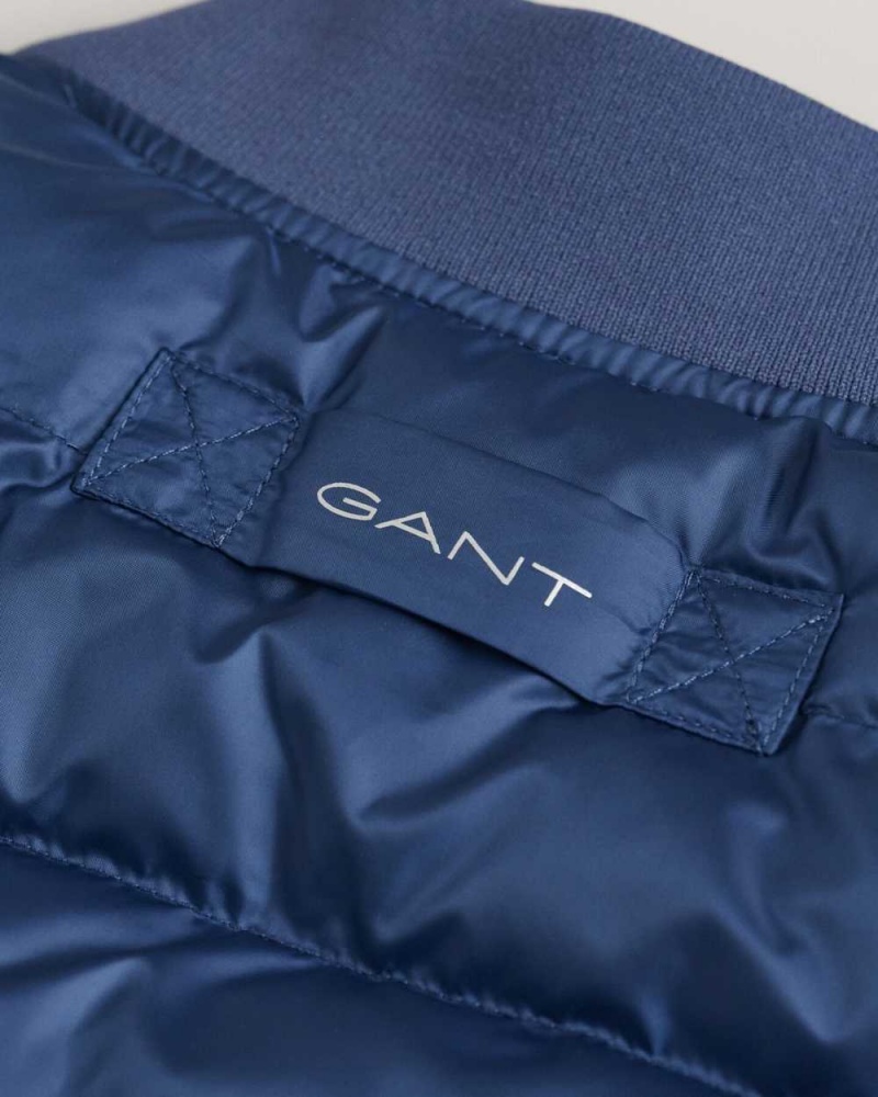 Gant Light Padded Bomber Men's Vest Dusty Blue Sea | QTRIZ-3578