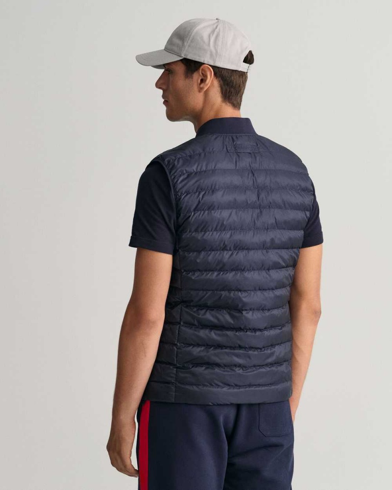 Gant Light Padded Bomber Men's Vest Evening Blue | UPWSC-2346