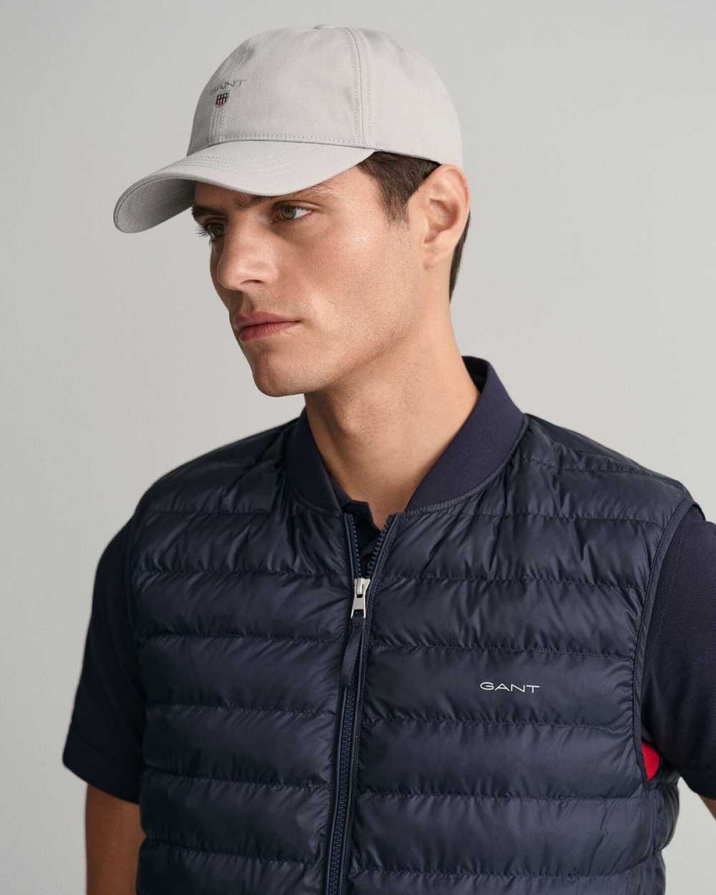 Gant Light Padded Bomber Men's Vest Evening Blue | UPWSC-2346