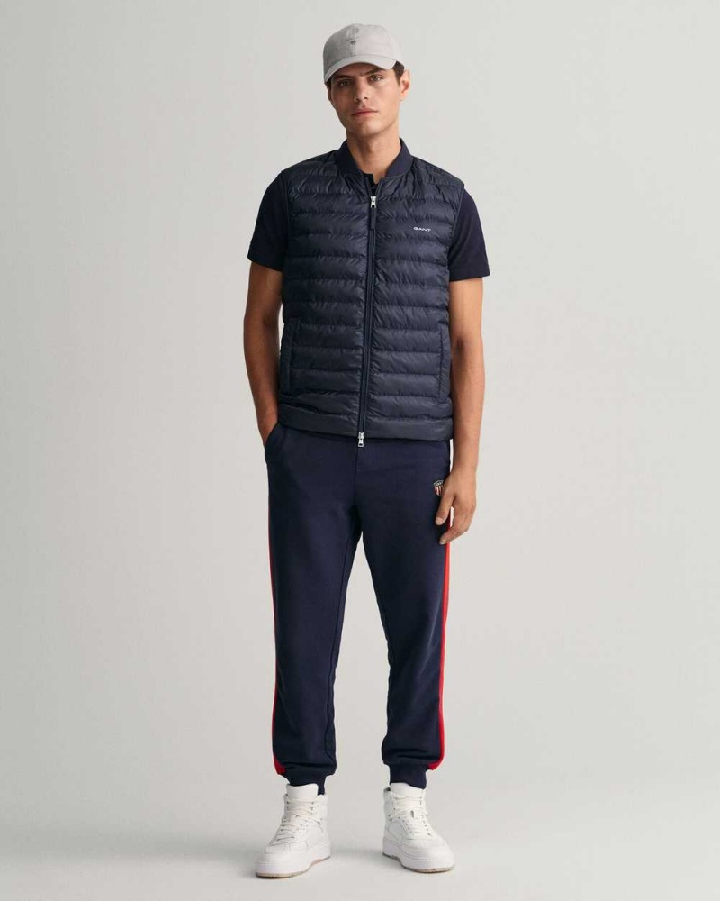 Gant Light Padded Bomber Men's Vest Evening Blue | UPWSC-2346