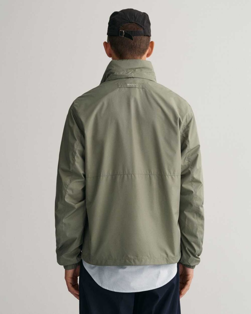 Gant Light Windshielder Men's Jackets Green Ash | UVIZT-4827