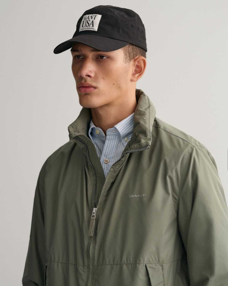 Gant Light Windshielder Men's Jackets Green Ash | UVIZT-4827