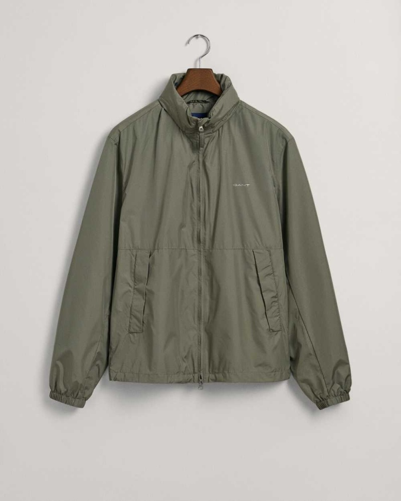 Gant Light Windshielder Men's Jackets Green Ash | UVIZT-4827