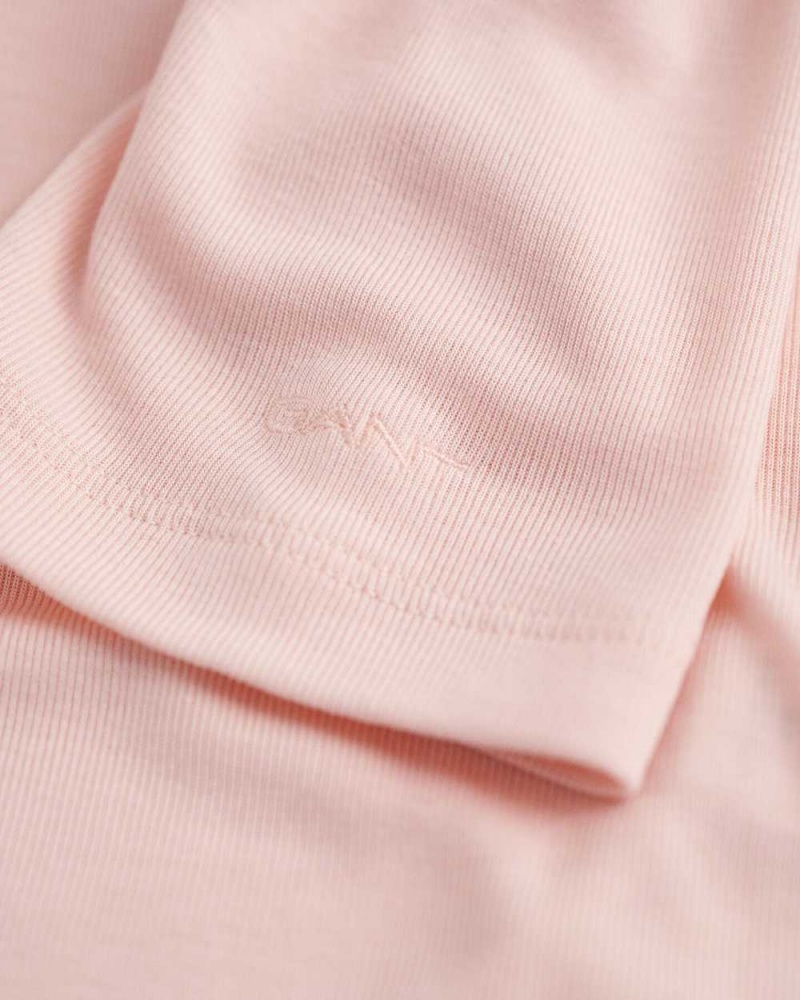 Gant Lightweight Long Sleeve Women's T-Shirt Faded Pink | GDMWJ-4563