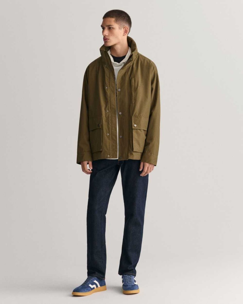 Gant Lightweight Mist Men's Jackets Dark Cactus | XRSGM-9807