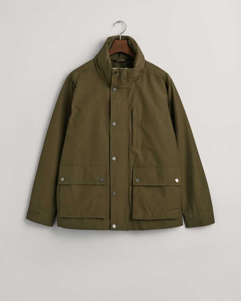 Gant Lightweight Mist Men's Jackets Dark Cactus | XRSGM-9807