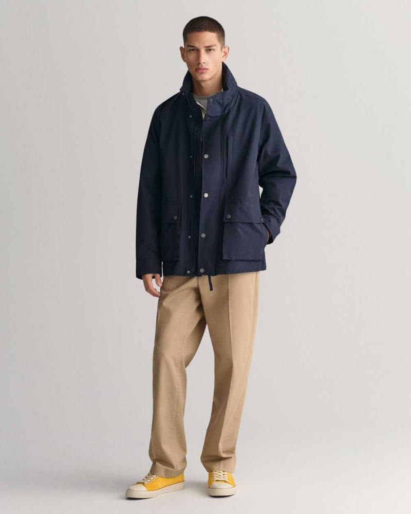 Gant Lightweight Mist Men's Jackets Navy | ZEIOR-7962