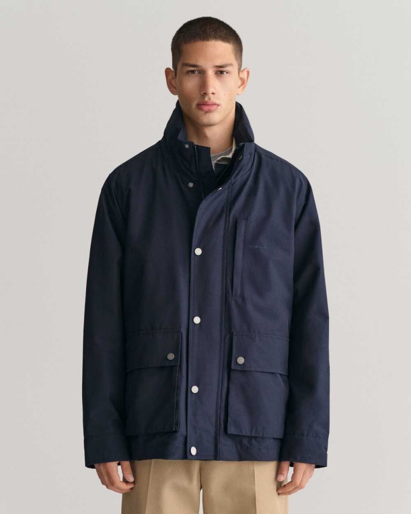 Gant Lightweight Mist Men\'s Jackets Navy | ZEIOR-7962