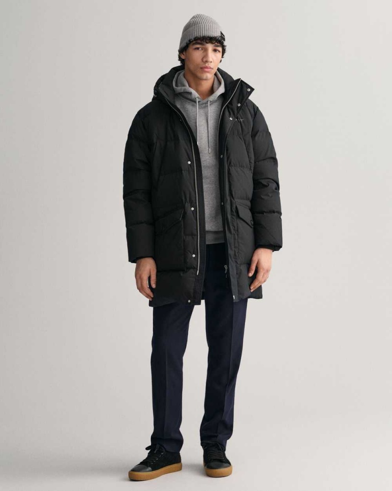 Gant Long Alta Down Men's Jackets Black | DKHRJ-6279