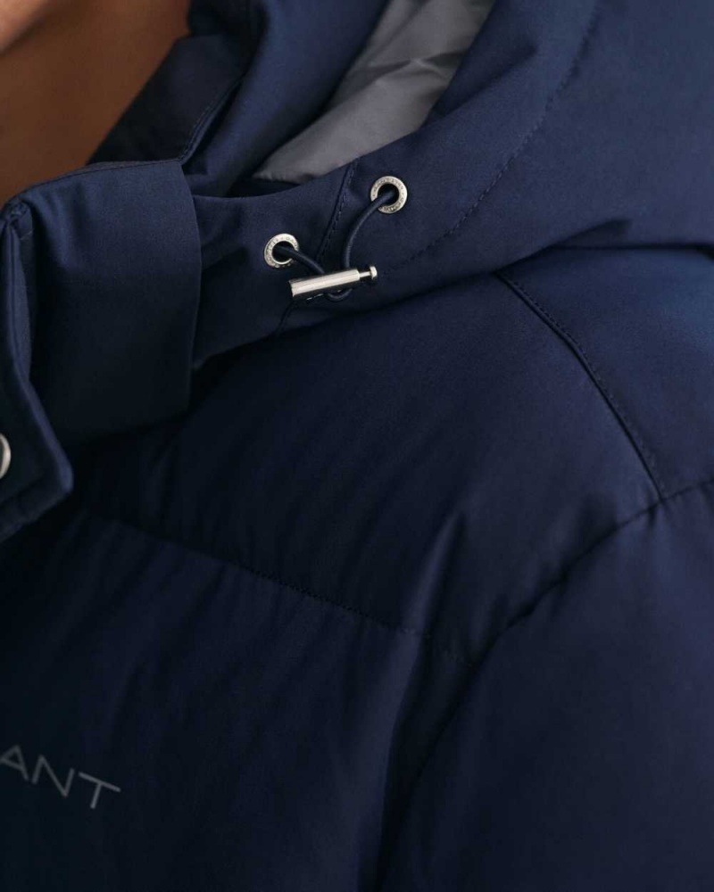 Gant Long Alta Down Men's Jackets Evening Blue | VJODH-6308