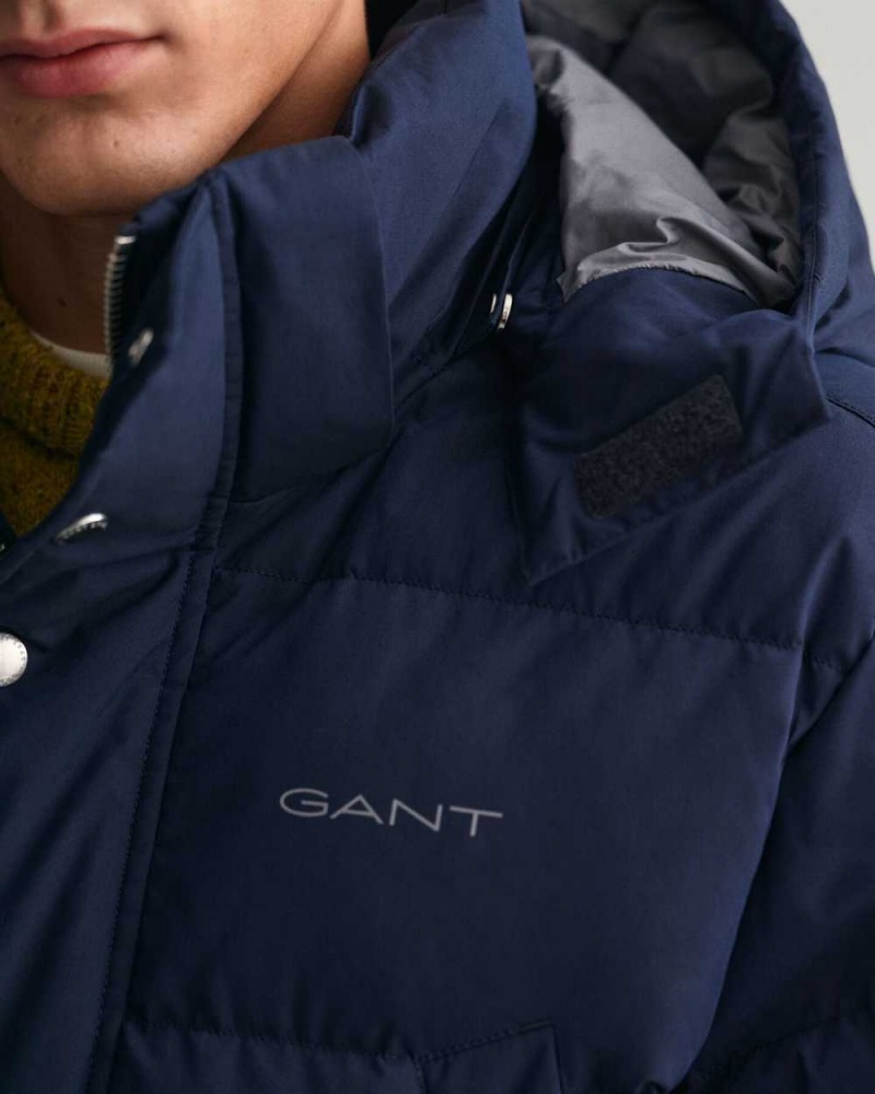 Gant Long Alta Down Men's Jackets Evening Blue | VJODH-6308