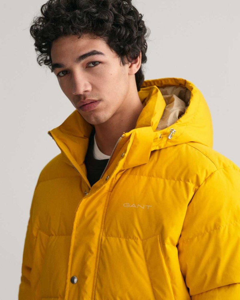 Gant Long Alta Down Men's Jackets Sunflower Yellow | MIGND-2146