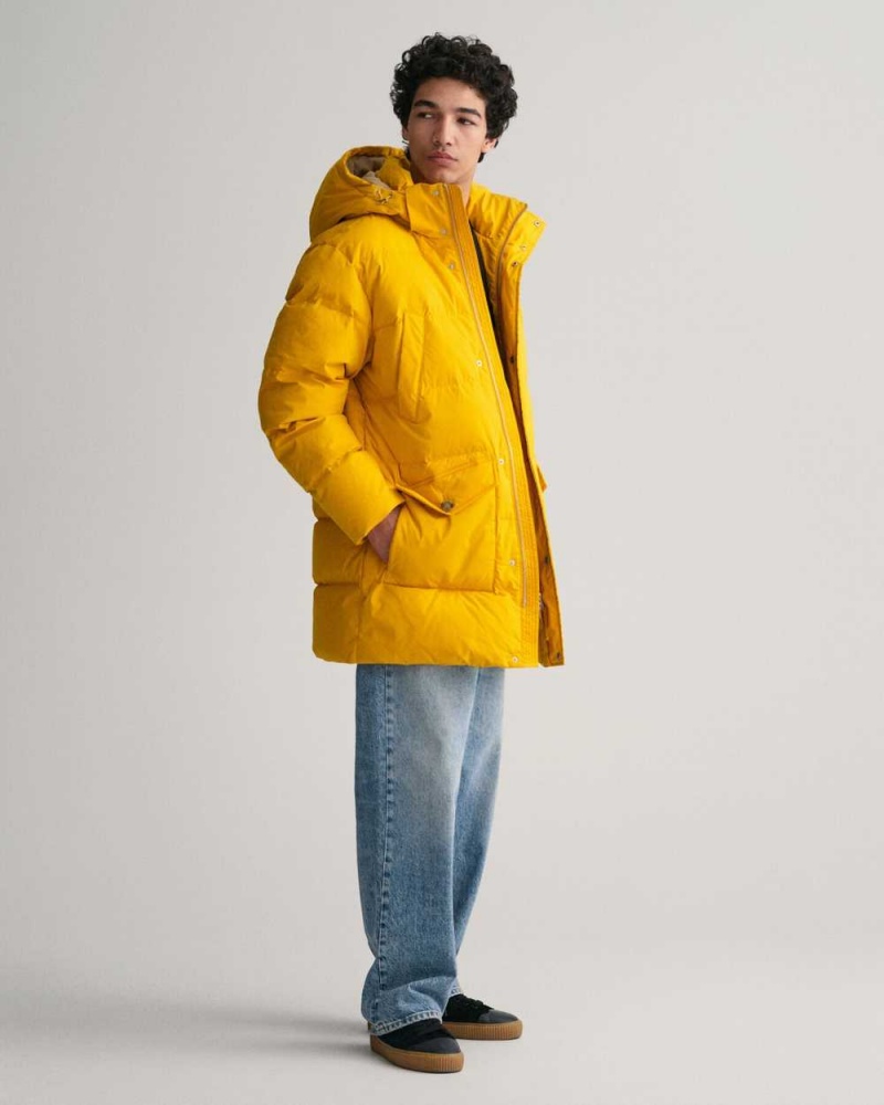 Gant Long Alta Down Men's Jackets Sunflower Yellow | MIGND-2146