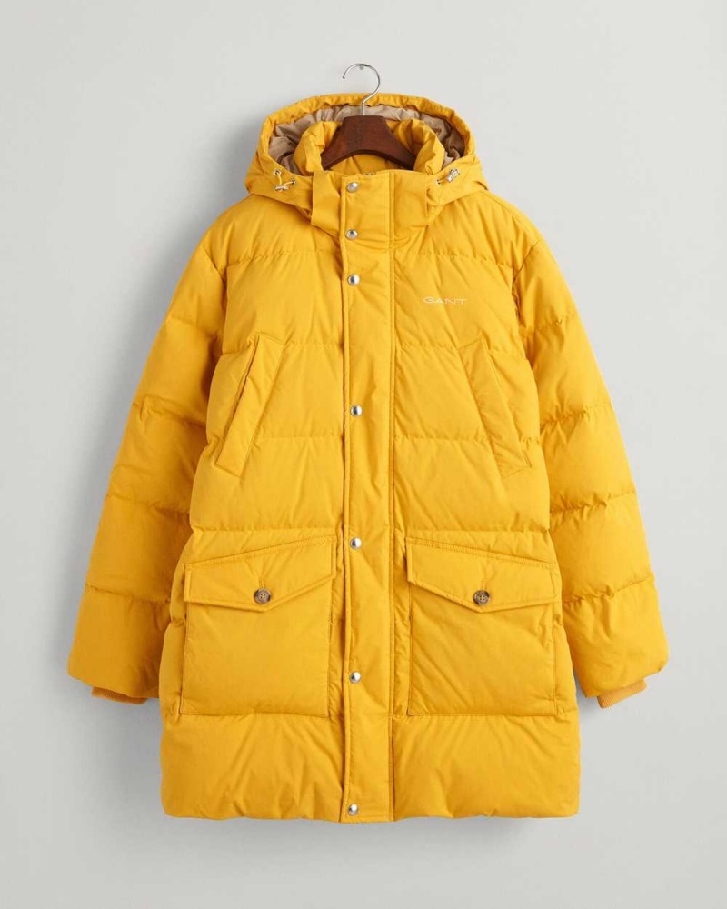 Gant Long Alta Down Men's Jackets Sunflower Yellow | MIGND-2146