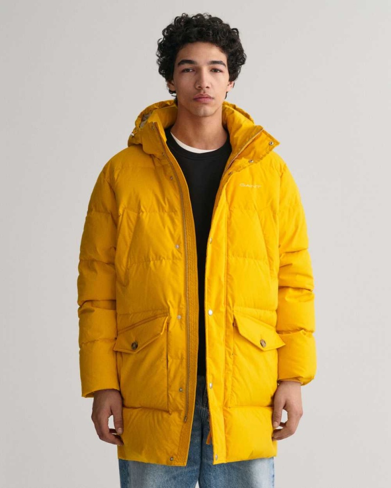 Gant Long Alta Down Men\'s Jackets Sunflower Yellow | MIGND-2146