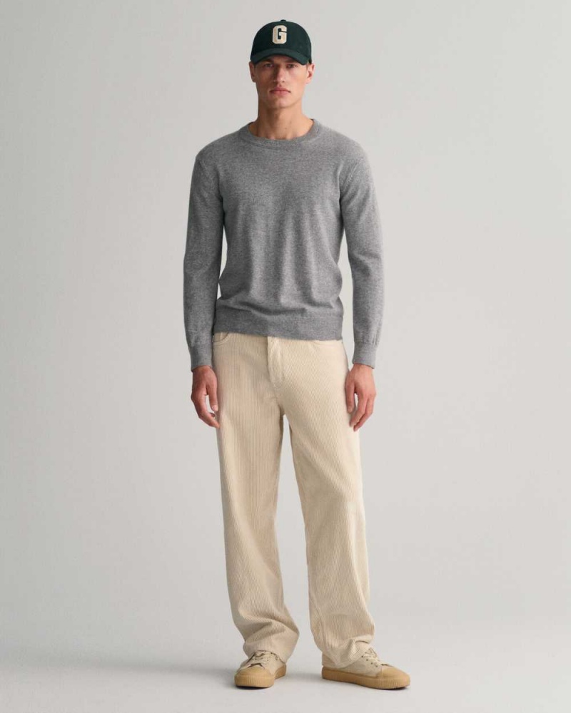 Gant Loose Fit Corduroy Men's Jeans Beige | HVDWX-7581