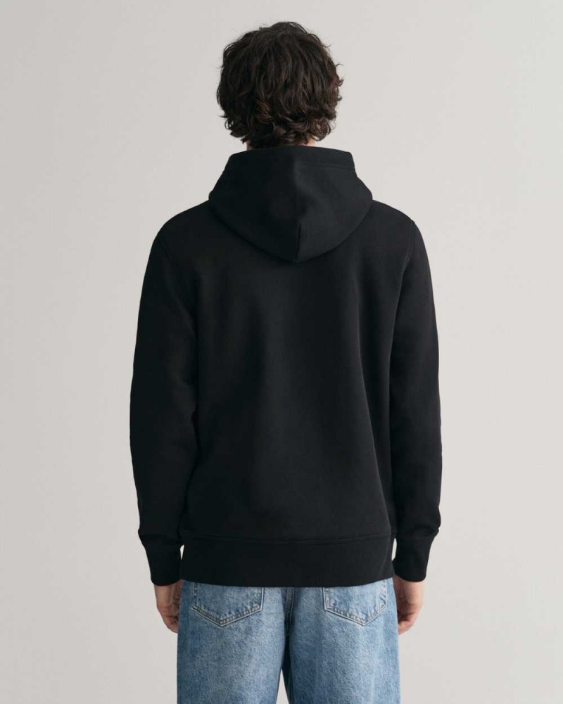 Gant Medium Archive Shield Men's Hoodie Black | VMBID-2491