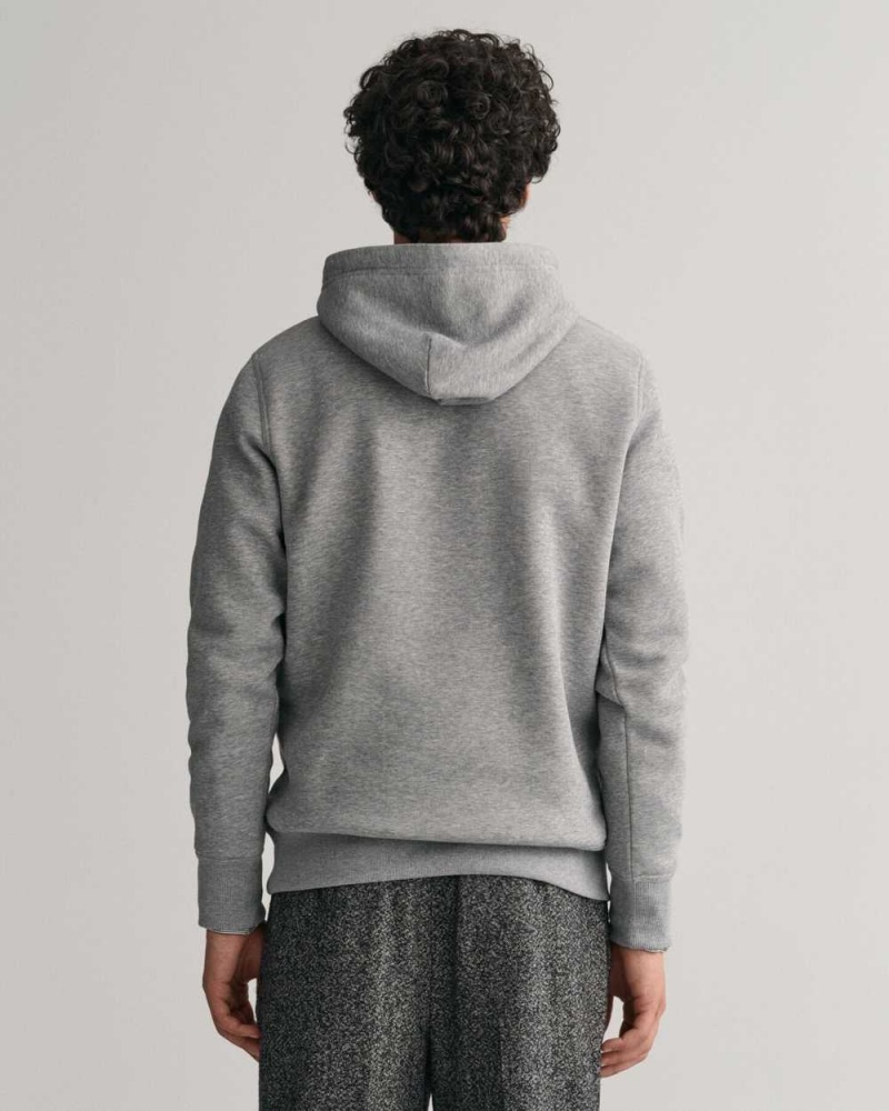 Gant Medium Archive Shield Men's Hoodie Grey Melange | NYDVH-2761