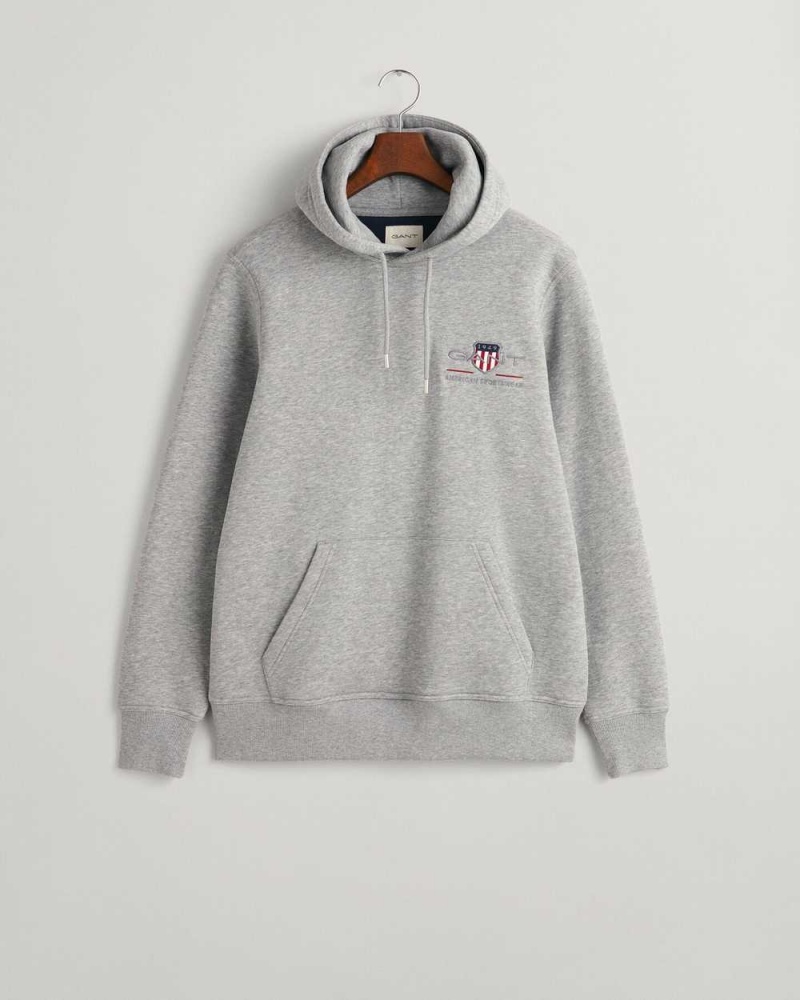 Gant Medium Archive Shield Men's Hoodie Grey Melange | NYDVH-2761