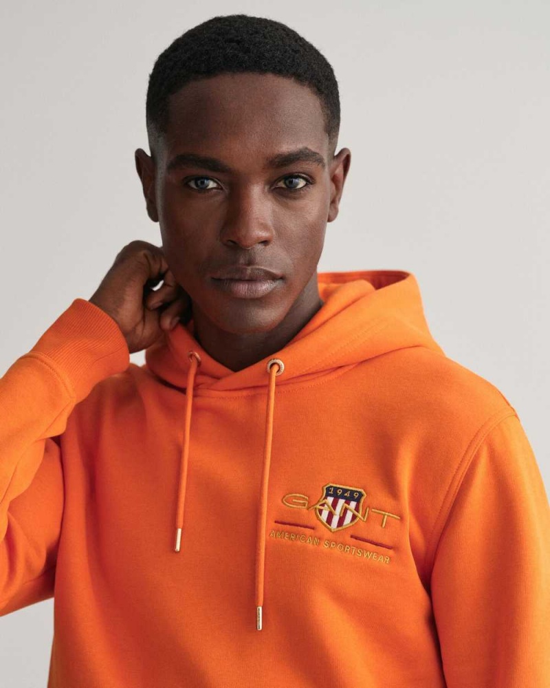 Gant Medium Archive Shield Men's Hoodie Pumpkin Orange | GAPER-7350