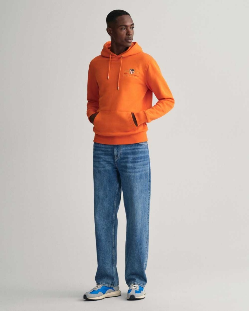 Gant Medium Archive Shield Men's Hoodie Pumpkin Orange | GAPER-7350