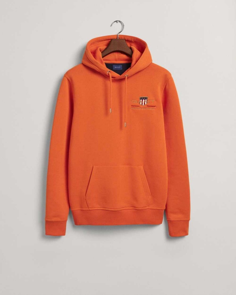 Gant Medium Archive Shield Men's Hoodie Pumpkin Orange | GAPER-7350