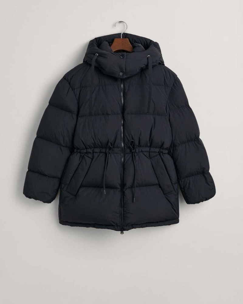 Gant Mid Length Down Women's Jackets Ebony Black | URMYK-8471