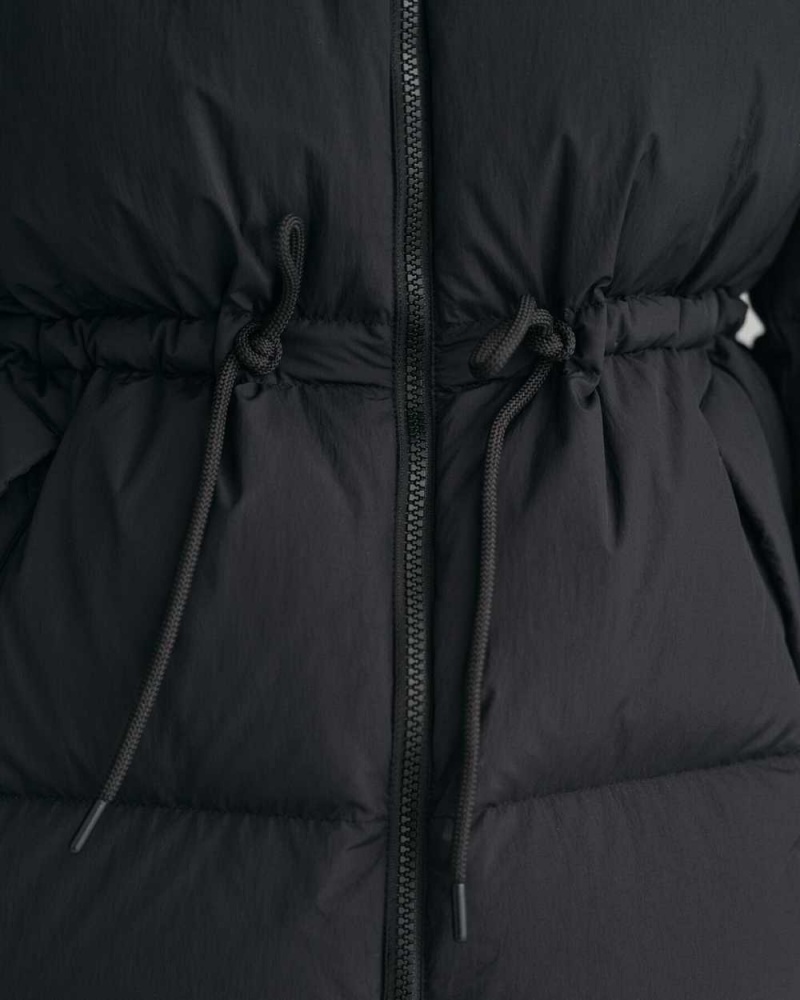 Gant Mid Length Down Women's Jackets Ebony Black | URMYK-8471