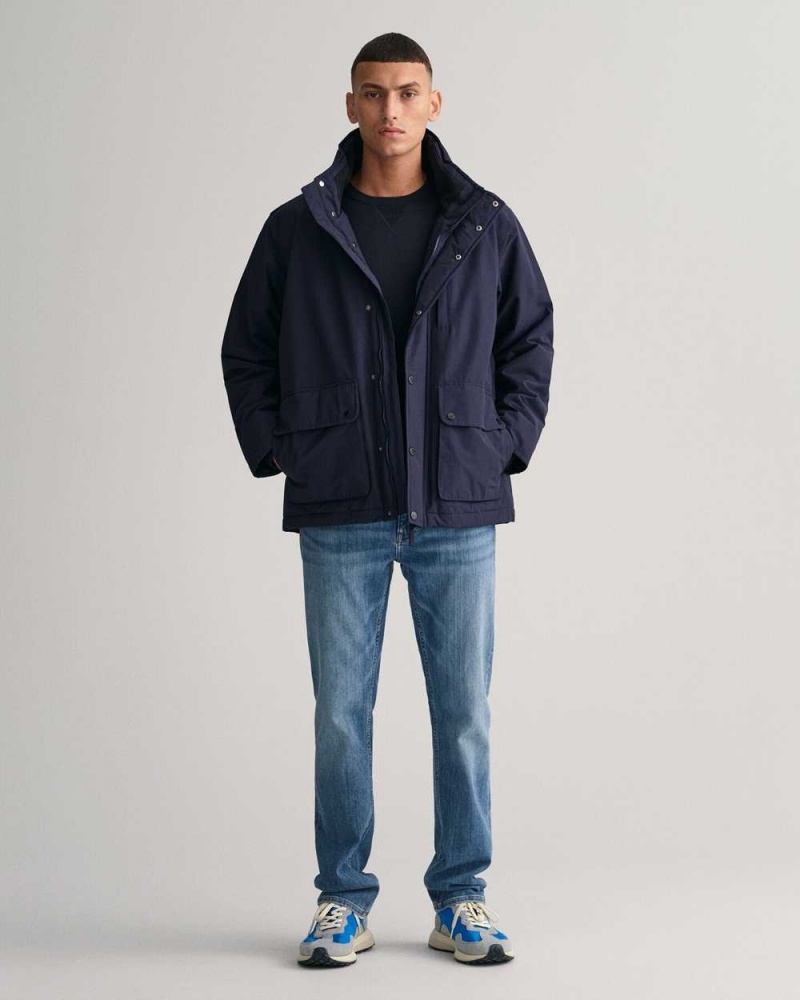 Gant Mist Men's Jackets Evening Blue | LXQGH-3482