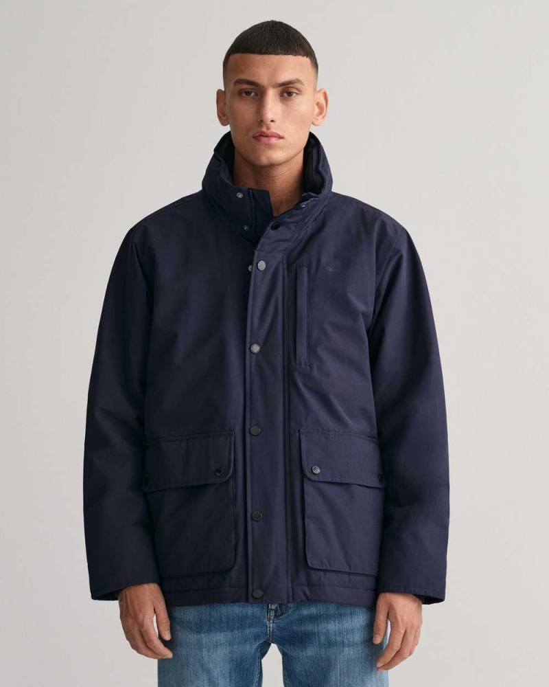 Gant Mist Men\'s Jackets Evening Blue | LXQGH-3482