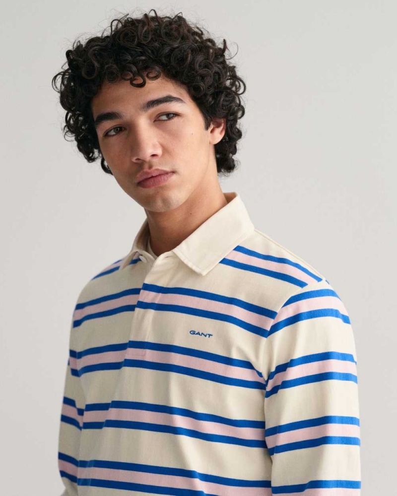 Gant Multi Stripe Rugger Men's Shirts Cream | ONXEP-7539